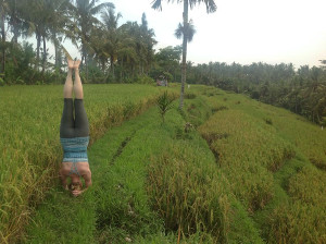 Katie doing yoga in Bali