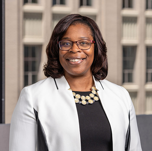 Headshot of Michelle Samuels-Jones in a professional setting.