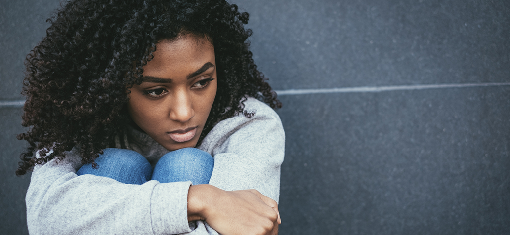 Black woman expressing grief 